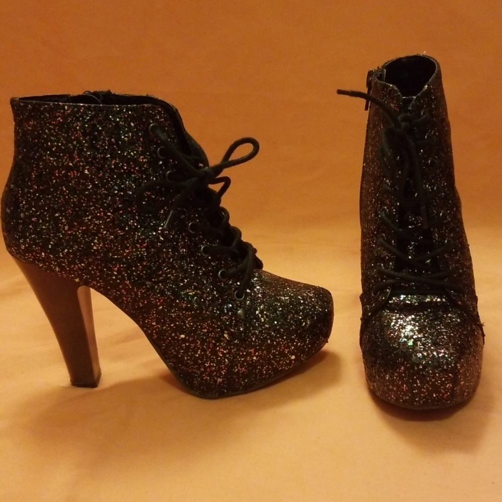 Charlotte Russe Multi-Colored Glitter Booties